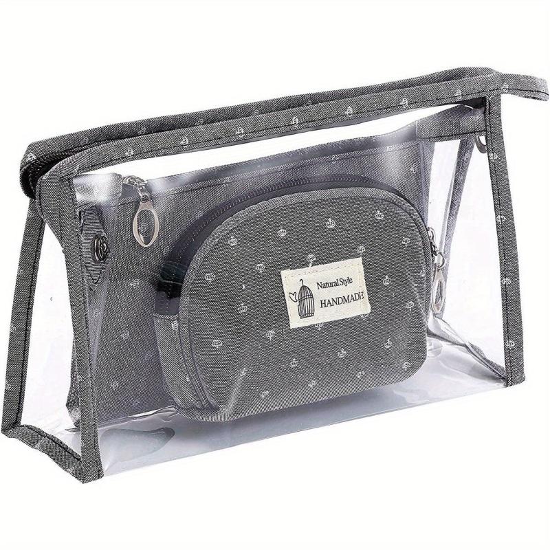3pcs Clear Travel Cosmetics Wash Bag Set PVC Hangable Storage Bag