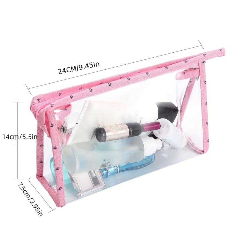 3pcs Clear Travel Cosmetics Wash Bag Set PVC Hangable Storage Bag