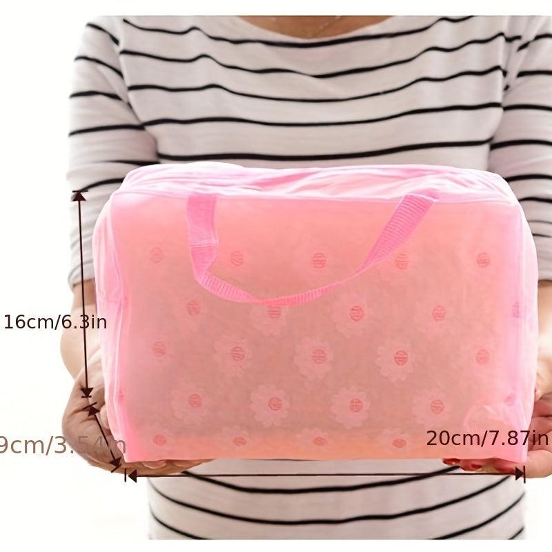 Floral PVC Cosmetic Bag Waterproof Toiletry Wash Bag