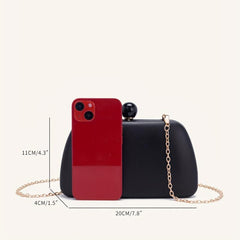 Versatile Shoulder Bag Chain Strap PU Leather Crossbody Bag
