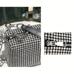 Glitter Crossbody Bag Square Evening Purse for Party & Wedding