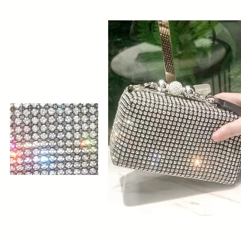 Glitter Crossbody Bag Square Evening Purse for Party & Wedding