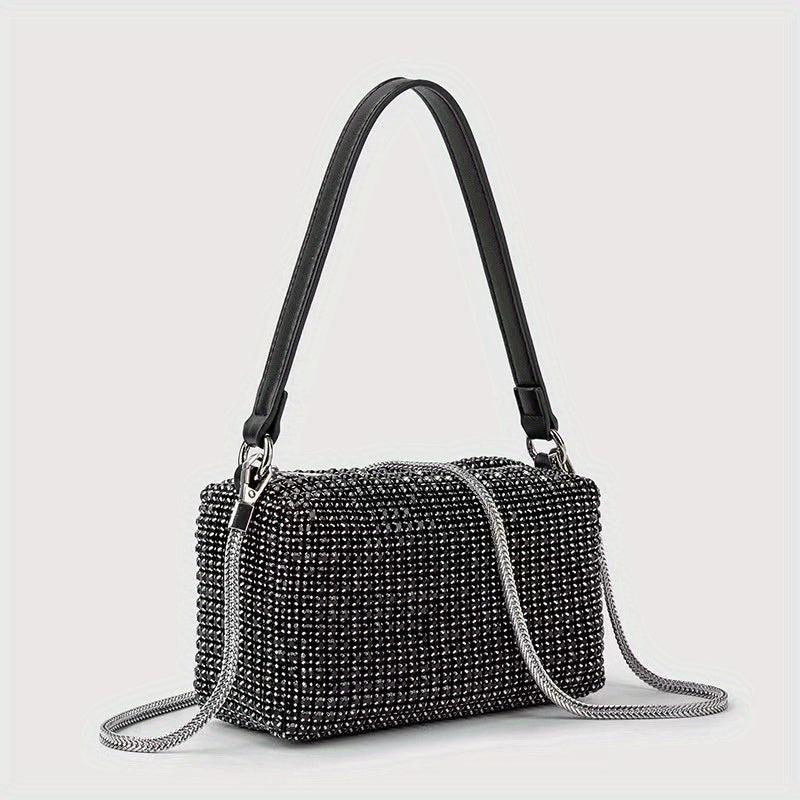 Glitter Crossbody Bag Square Evening Purse for Party & Wedding