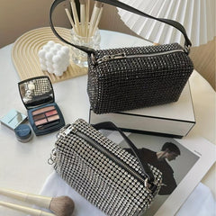 Glitter Crossbody Bag Square Evening Purse for Party & Wedding