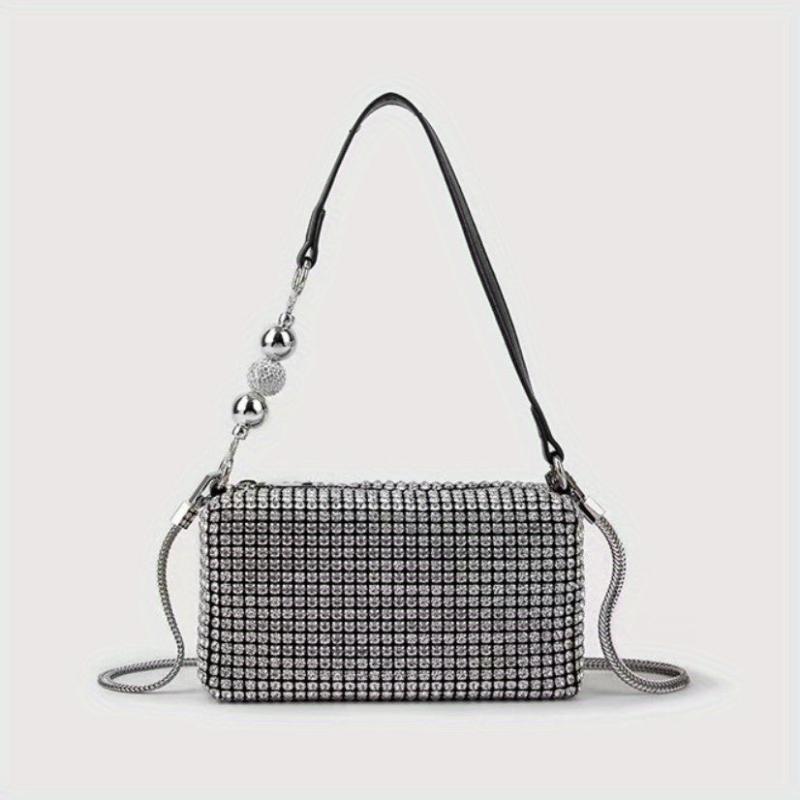 Glitter Crossbody Bag Square Evening Purse for Party & Wedding