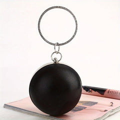 Mini Glitter Round Evening Bag Dinner Clutch Bag Women's Stylish Handbag & Purse