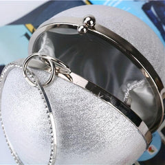 Mini Glitter Round Evening Bag Dinner Clutch Bag Women's Stylish Handbag & Purse