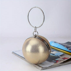Mini Glitter Round Evening Bag Dinner Clutch Bag Women's Stylish Handbag & Purse