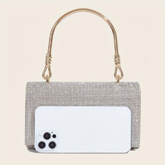 Rhinestone Satchel Bag Glitter Flap Shoulder Purse