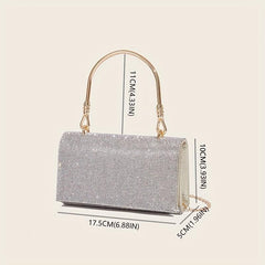 Rhinestone Satchel Bag Glitter Flap Shoulder Purse