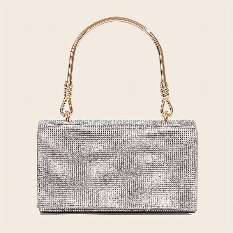 Rhinestone Satchel Bag Glitter Flap Shoulder Purse
