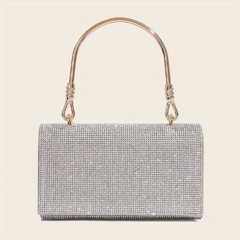 Rhinestone Satchel Bag Glitter Flap Shoulder Purse