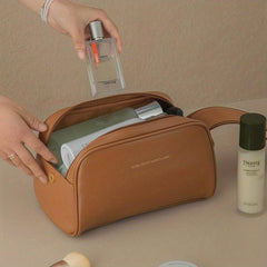 Toast Shape Cosmetics Bag Double Layer Makeup Storage Bag Large Capacity
