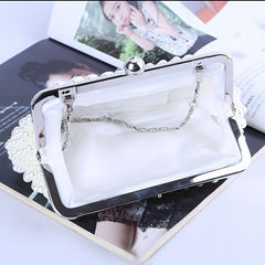 Pearl Decor Evening Clutch Bag for Wedding Party Prom