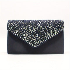 Glitter Rhinestone Clutch Wallet Evening Bag with Chain Strap
