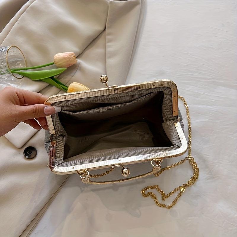 Vintage Floral Embroidered Frame Bag Evening Clutch Purse Formal Banquet Handbag