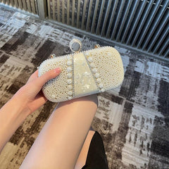 Rhinestone Clutch Purse Faux Pearl Evening Bag Women's Handbags