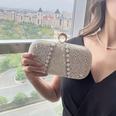 Rhinestone Clutch Purse Faux Pearl Evening Bag Women's Handbags