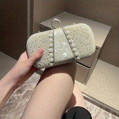 Rhinestone Clutch Purse Faux Pearl Evening Bag Women's Handbags