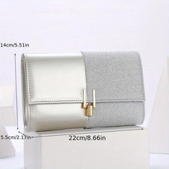 Glitter Stitching Long Purse Classic Flap Coin Purse