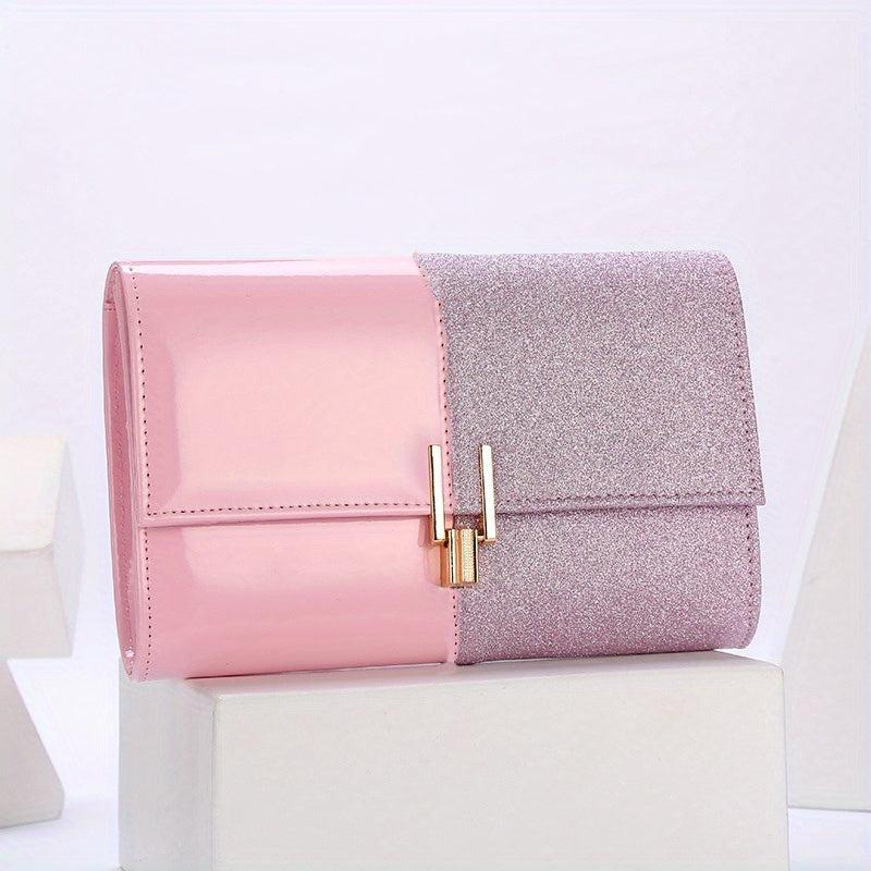 Glitter Stitching Long Purse Classic Flap Coin Purse