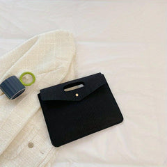 Crocodile Pattern Felt Handbag Women's Square Purse Large Capacity Clutch Bag