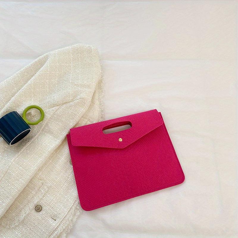 Crocodile Pattern Felt Handbag Women's Square Purse Large Capacity Clutch Bag
