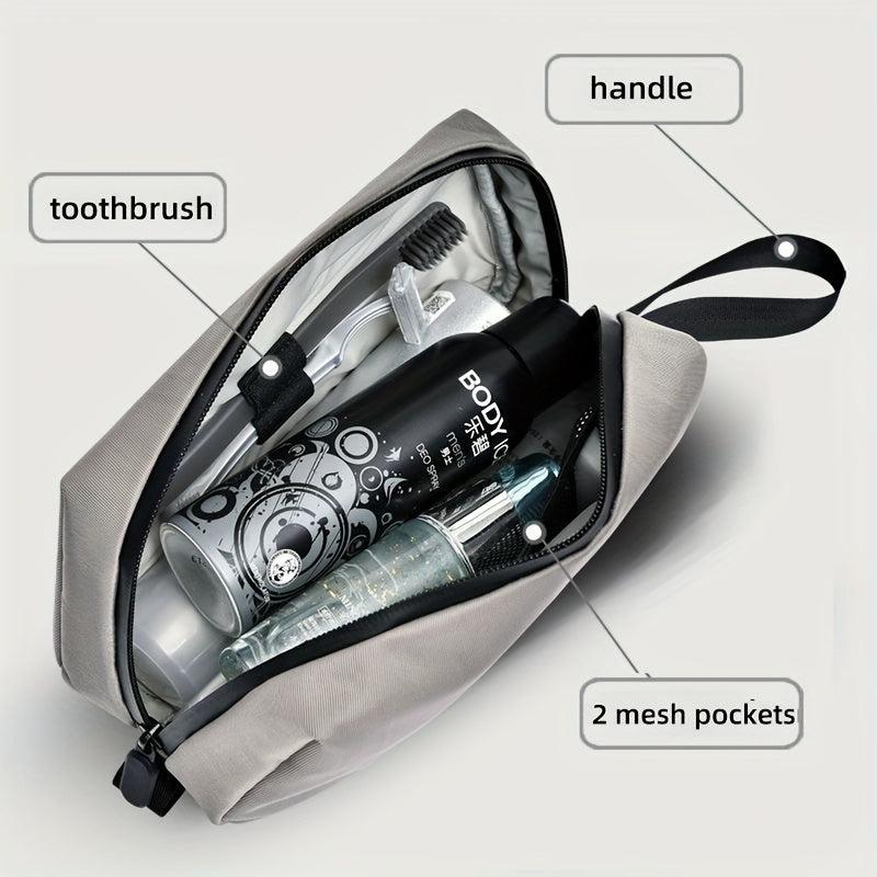 Men's Waterproof Nylon Toiletry Bag for Business Trips Grey
