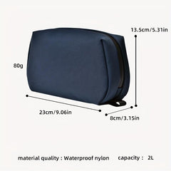 Men's Waterproof Nylon Toiletry Bag for Business Trips Grey
