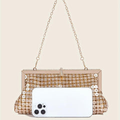 Rhinestone Evening Bag Clutch Purse Chain Handbags for Party Prom Wedding