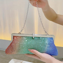 Colorful Rhinestone Evening Bag Dinner Clutch Purse for Wedding Party Prom