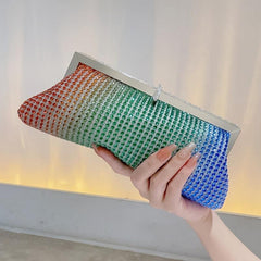 Colorful Rhinestone Evening Bag Dinner Clutch Purse for Wedding Party Prom