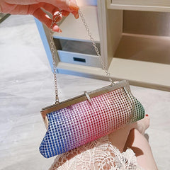Colorful Rhinestone Evening Bag Dinner Clutch Purse for Wedding Party Prom