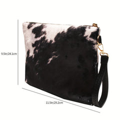 Stylish Cow Print Clutch Wallet Zipper Coin Purse