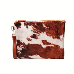 Stylish Cow Print Clutch Wallet Zipper Coin Purse