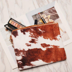 Stylish Cow Print Clutch Wallet Zipper Coin Purse