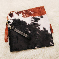 Stylish Cow Print Clutch Wallet Zipper Coin Purse