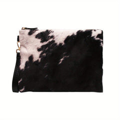 Stylish Cow Print Clutch Wallet Zipper Coin Purse
