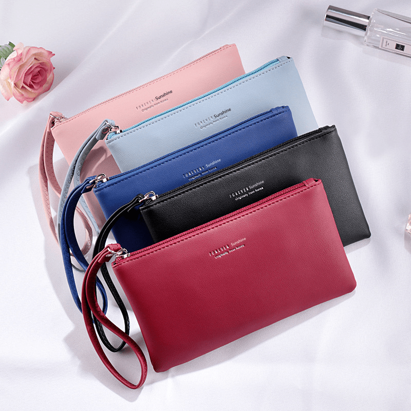Women's Letter Graphic Clutch Bag Coin Purse Wrist Phone Bag