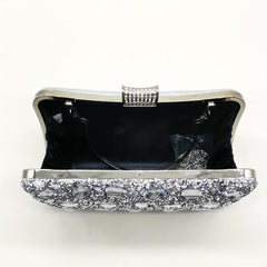 Rhinestone Chain Clutch Elegent Dinner Evening Bag