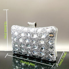 Rhinestone Chain Clutch Elegent Dinner Evening Bag
