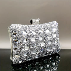 Rhinestone Chain Clutch Elegent Dinner Evening Bag