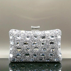 Rhinestone Chain Clutch Elegent Dinner Evening Bag