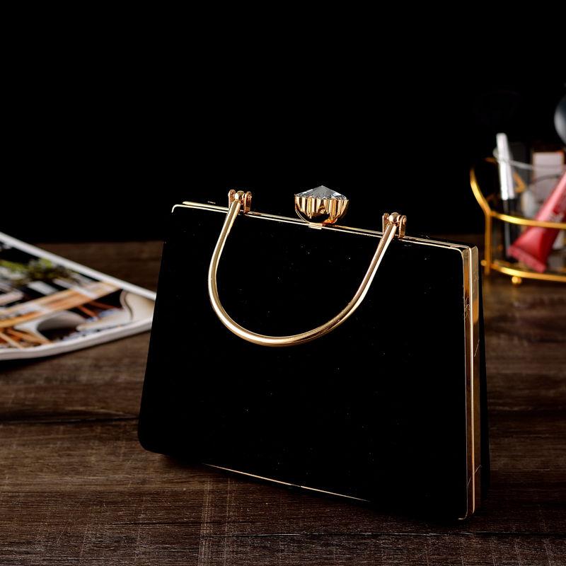 Rhinestone Clutch Purse Top Ring Handbag for Wedding Party