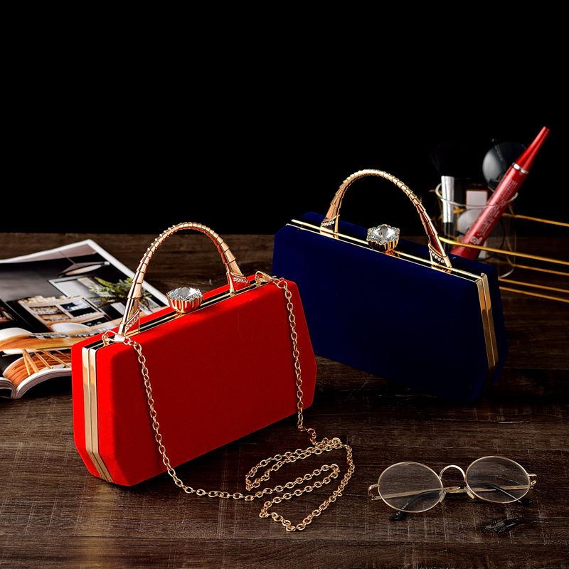 Rhinestone Clutch Purse Top Ring Handbag for Wedding Party