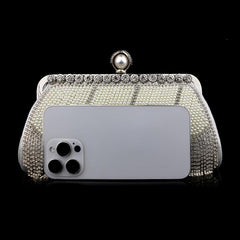Rhinestone Tassel Evening Bag Faux Pearl Decor Wedding Bridal Purse