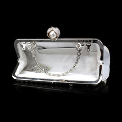 Rhinestone Tassel Evening Bag Faux Pearl Decor Wedding Bridal Purse