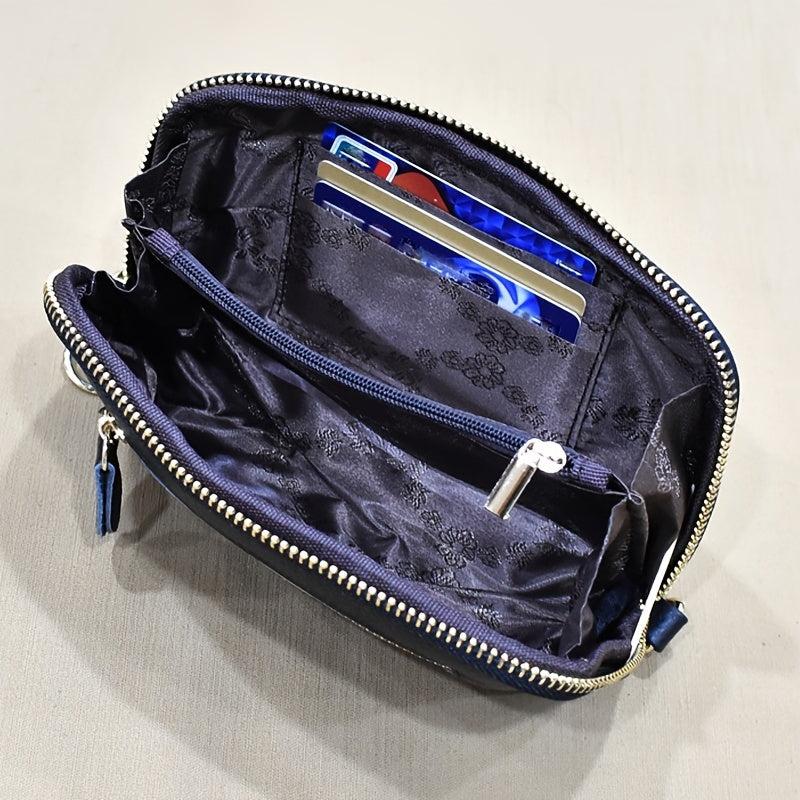 Textured Zip Around Wristlet Long Wallet