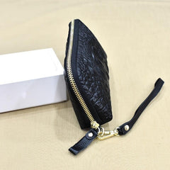 Textured Zip Around Wristlet Long Wallet