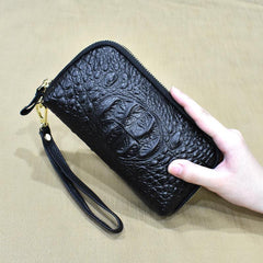 Textured Zip Around Wristlet Long Wallet